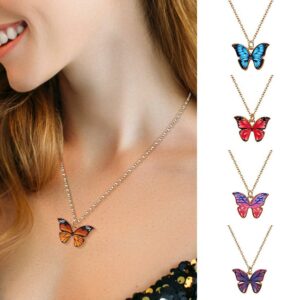 Collier pendentif papillon délicat pour adolescentes, collier bohème en alliage, mignon et chic, papillon C